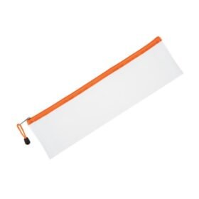 Pencil Bag Transluscent with Zip orange 56-9101-09 zwaap