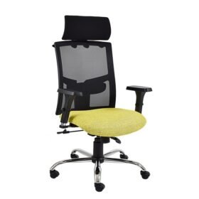 WC6 Winston side High Back Synchro With Head Rest&Coat Hanger yellow zwaap