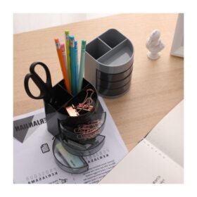 Desk Organizer with 3 Transparent Rotatable Drawers
