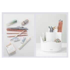 Pen Holder White 360 Degrees Rotation