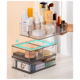 Stackable Drawer Organizer – Transparent Plastic Glass