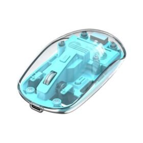 Transparent Shell Mouse Rechargeable blue